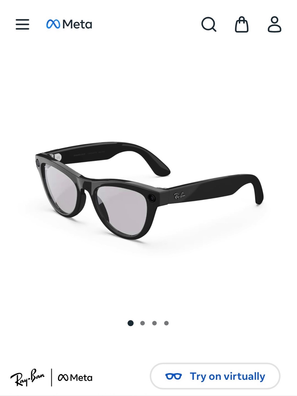 NEW IN BOX Ray-ban Meta Skyler (Gen 1) Sunglasses - Shiny Black / Transition
